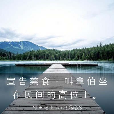Picture 03 - 列 王 记 上 21:12 CUVS - 宣 告 禁 食 ， 叫 拿 伯 坐 在 民 间 - Bible Verse Picture