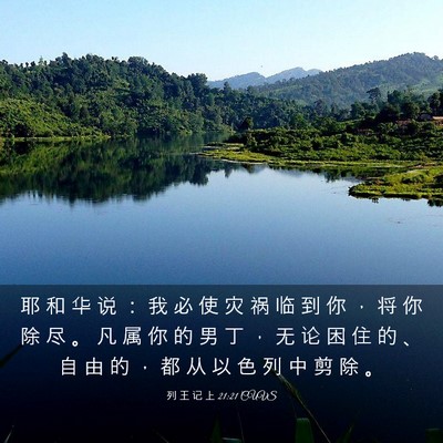 Picture 03 - 列 王 记 上 21:21 CUVS - 耶 和 华 说 ： 我 必 使 灾 祸 临 到 - Bible Verse Picture