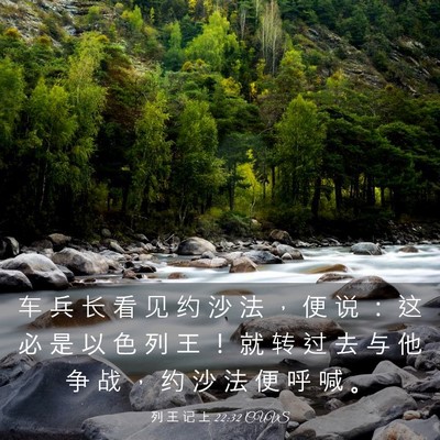 Picture 03 - 列 王 记 上 22:32 CUVS - 车 兵 长 看 见 约 沙 法 ， 便 说 ： - Bible Verse Picture