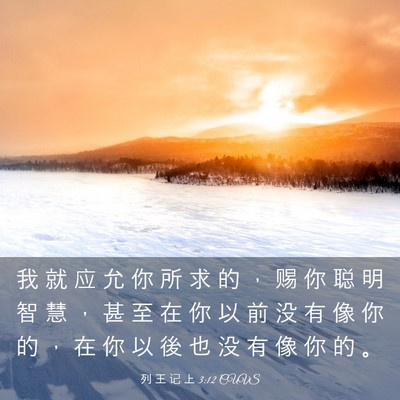 Picture 03 - 列 王 记 上 3:12 CUVS - 我 就 应 允 你 所 求 的 ， 赐 你 聪 - Bible Verse Picture