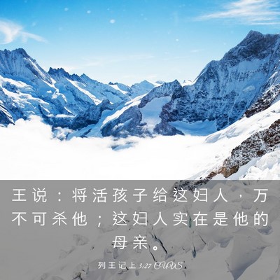 Picture 03 - 列 王 记 上 3:27 CUVS - 王 说 ： 将 活 孩 子 给 这 妇 人 ， - Bible Verse Picture
