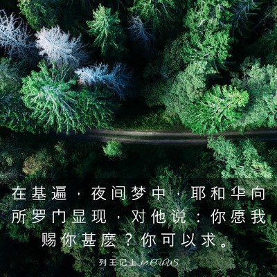 Picture 03 - 列 王 记 上 3:5 CUVS - 在 基 遍 ， 夜 间 梦 中 ， 耶 和 华 - Bible Verse Picture