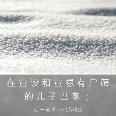 Picture 03 - 列 王 记 上 4:16 CUVS - 在 亚 设 和 亚 禄 有 户 筛 的 儿 子 - Bible Verse Picture