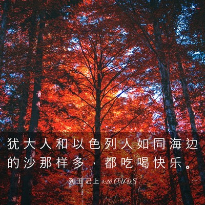 Picture 03 - 列 王 记 上 4:20 CUVS - 犹 大 人 和 以 色 列 人 如 同 海 边 - Bible Verse Picture