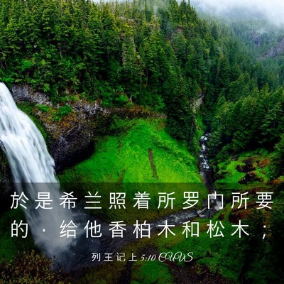 Picture 03 - 列 王 记 上 5:10 CUVS - 於 是 希 兰 照 着 所 罗 门 所 要 的 - Bible Verse Picture