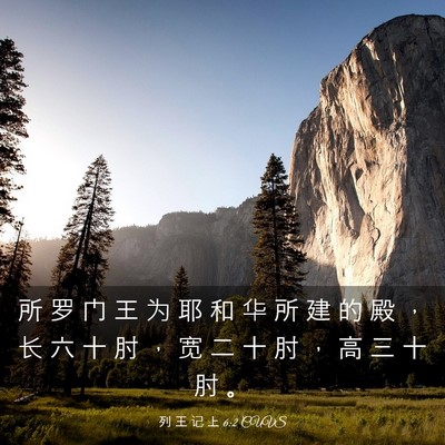 Picture 03 - 列 王 记 上 6:2 CUVS - 所 罗 门 王 为 耶 和 华 所 建 的 殿 - Bible Verse Picture