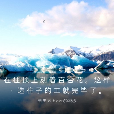Picture 03 - 列 王 记 上 7:22 CUVS - 在 柱 顶 上 刻 着 百 合 花 。 这 样 - Bible Verse Picture