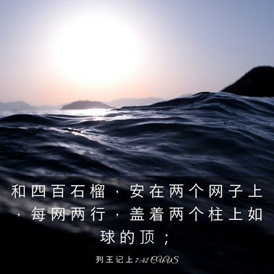 Picture 03 - 列 王 记 上 7:42 CUVS - 和 四 百 石 榴 ， 安 在 两 个 网 子 - Bible Verse Picture