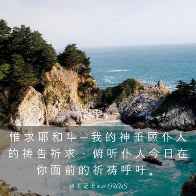 Picture 03 - 列 王 记 上 8:28 CUVS - 惟 求 耶 和 华 ─ 我 的 神 垂 顾 仆 - Bible Verse Picture
