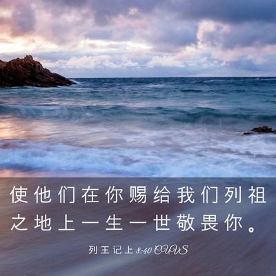 Picture 03 - 列 王 记 上 8:40 CUVS - 使 他 们 在 你 赐 给 我 们 列 祖 之 - Bible Verse Picture