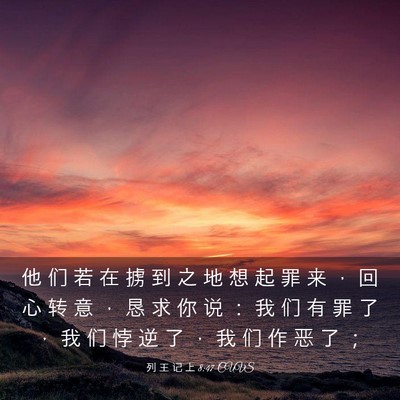 Picture 03 - 列 王 记 上 8:47 CUVS - 他 们 若 在 掳 到 之 地 想 起 罪 来 - Bible Verse Picture