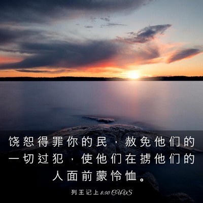 Picture 03 - 列 王 记 上 8:50 CUVS - 饶 恕 得 罪 你 的 民 ， 赦 免 他 们 - Bible Verse Picture