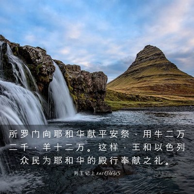 Picture 03 - 列 王 记 上 8:63 CUVS - 所 罗 门 向 耶 和 华 献 平 安 祭 ， - Bible Verse Picture