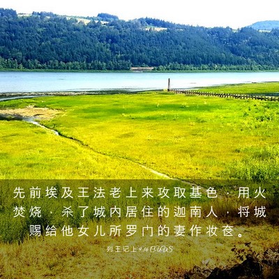Picture 03 - 列 王 记 上 9:16 CUVS - 先 前 埃 及 王 法 老 上 来 攻 取 基 - Bible Verse Picture