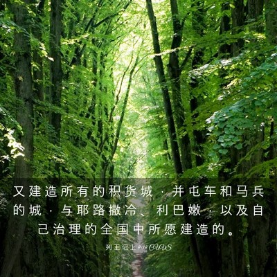 Picture 03 - 列 王 记 上 9:19 CUVS - 又 建 造 所 有 的 积 货 城 ， 并 屯 - Bible Verse Picture