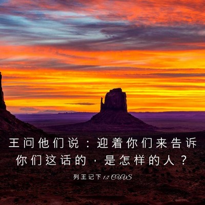 Picture 03 - 列 王 记 下 1:7 CUVS - 王 问 他 们 说 ： 迎 着 你 们 来 告 - Bible Verse Picture
