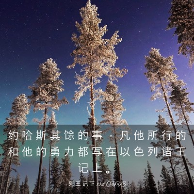 Picture 03 - 列 王 记 下 13:8 CUVS - 约 哈 斯 其 馀 的 事 ， 凡 他 所 行 - Bible Verse Picture