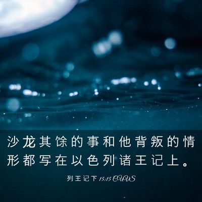 Picture 03 - 列 王 记 下 15:15 CUVS - 沙 龙 其 馀 的 事 和 他 背 叛 的 情 - Bible Verse Picture