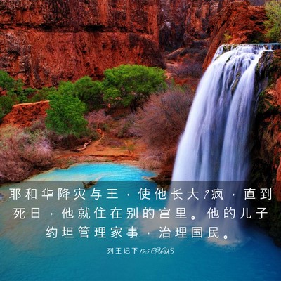 Picture 03 - 列 王 记 下 15:5 CUVS - 耶 和 华 降 灾 与 王 ， 使 他 长 大 ? - Bible Verse Picture