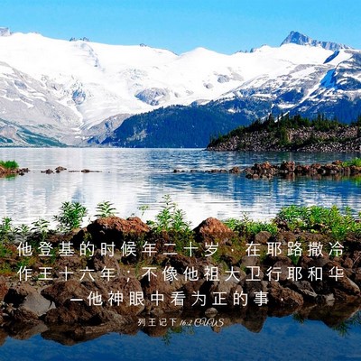 Picture 03 - 列 王 记 下 16:2 CUVS - 他 登 基 的 时 候 年 二 十 岁 ， 在 - Bible Verse Picture