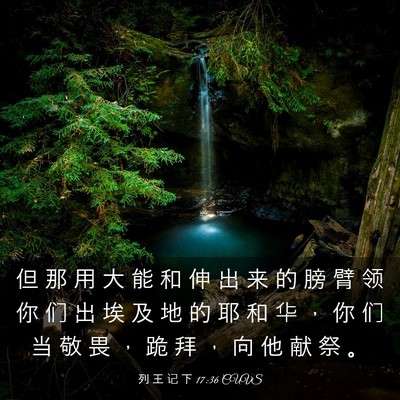 Picture 03 - 列 王 记 下 17:36 CUVS - 但 那 用 大 能 和 伸 出 来 的 膀 臂 - Bible Verse Picture