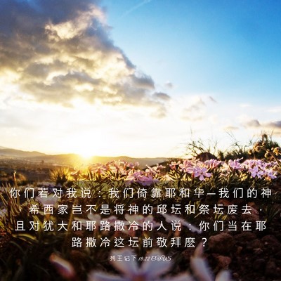 Picture 03 - 列 王 记 下 18:22 CUVS - 你 们 若 对 我 说 ： 我 们 倚 靠 耶 - Bible Verse Picture