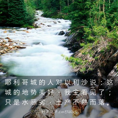 Picture 03 - 列 王 记 下 2:19 CUVS - 耶 利 哥 城 的 人 对 以 利 沙 说 ： - Bible Verse Picture