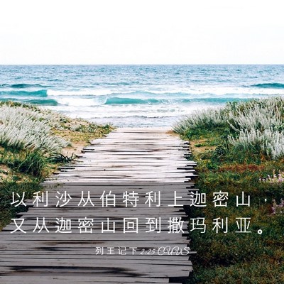 Picture 03 - 列 王 记 下 2:25 CUVS - 以 利 沙 从 伯 特 利 上 迦 密 山 ， - Bible Verse Picture