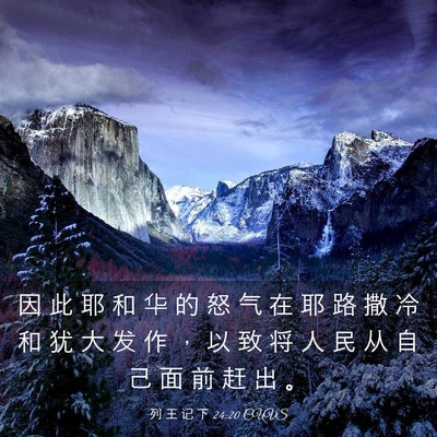 Picture 03 - 列 王 记 下 24:20 CUVS - 因 此 耶 和 华 的 怒 气 在 耶 路 撒 - Bible Verse Picture