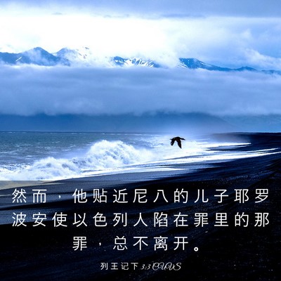 Picture 03 - 列 王 记 下 3:3 CUVS - 然 而 ， 他 贴 近 尼 八 的 儿 子 耶 - Bible Verse Picture