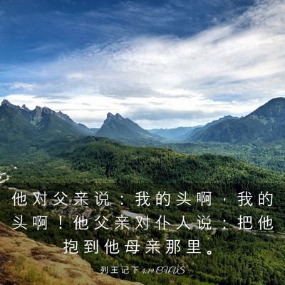 Picture 03 - 列 王 记 下 4:19 CUVS - 他 对 父 亲 说 ： 我 的 头 啊 ， 我 - Bible Verse Picture