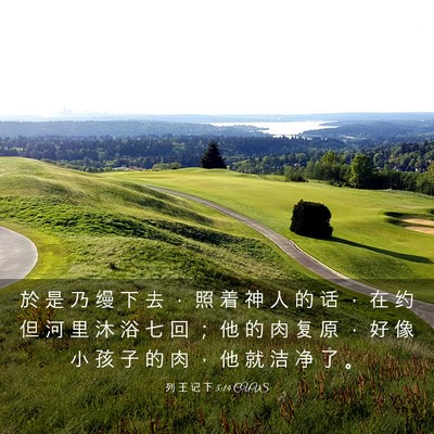 Picture 03 - 列 王 记 下 5:14 CUVS - 於 是 乃 缦 下 去 ， 照 着 神 人 的 - Bible Verse Picture