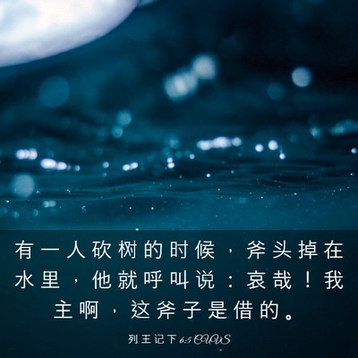 Picture 03 - 列 王 记 下 6:5 CUVS - 有 一 人 砍 树 的 时 候 ， 斧 头 掉 - Bible Verse Picture
