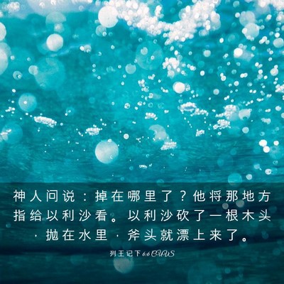 Picture 03 - 列 王 记 下 6:6 CUVS - 神 人 问 说 ： 掉 在 哪 里 了 ？ 他 - Bible Verse Picture