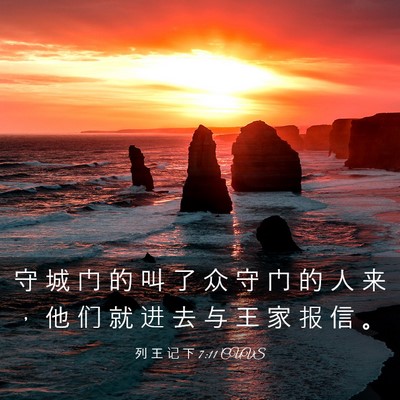 Picture 03 - 列 王 记 下 7:11 CUVS - 守 城 门 的 叫 了 众 守 门 的 人 来 - Bible Verse Picture