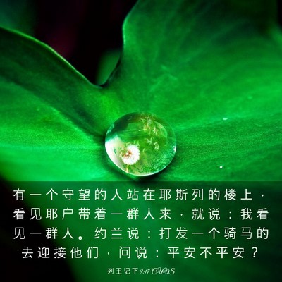 Picture 03 - 列 王 记 下 9:17 CUVS - 有 一 个 守 望 的 人 站 在 耶 斯 列 - Bible Verse Picture