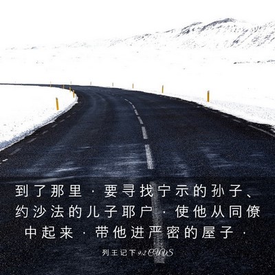 Picture 03 - 列 王 记 下 9:2 CUVS - 到 了 那 里 ， 要 寻 找 宁 示 的 孙 - Bible Verse Picture