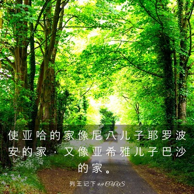 Picture 03 - 列 王 记 下 9:9 CUVS - 使 亚 哈 的 家 像 尼 八 儿 子 耶 罗 - Bible Verse Picture
