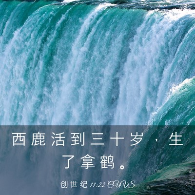 Picture 03 - 创 世 纪 11:22 CUVS - 西 鹿 活 到 三 十 岁 ， 生 了 拿 鹤 - Bible Verse Picture