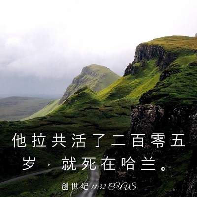 Picture 03 - 创 世 纪 11:32 CUVS - 他 拉 共 活 了 二 百 零 五 岁 ， 就 - Bible Verse Picture