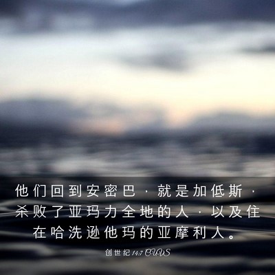 Picture 03 - 创 世 纪 14:7 CUVS - 他 们 回 到 安 密 巴 ， 就 是 加 低 - Bible Verse Picture