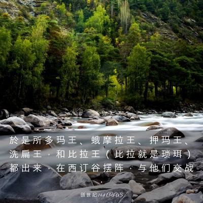 Picture 03 - 创 世 纪 14:8 CUVS - 於 是 所 多 玛 王 、 蛾 摩 拉 王 、 - Bible Verse Picture