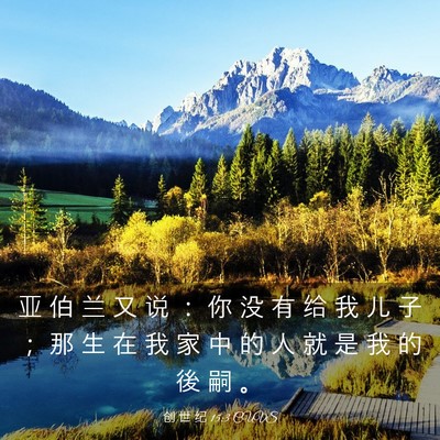Picture 03 - 创 世 纪 15:3 CUVS - 亚 伯 兰 又 说 ： 你 没 有 给 我 儿 - Bible Verse Picture