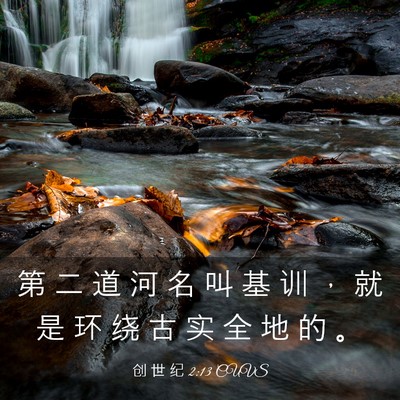 Picture 03 - 创 世 纪 2:13 CUVS - 第 二 道 河 名 叫 基 训 ， 就 是 环 - Bible Verse Picture