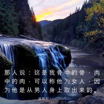 Picture 03 - 创 世 纪 2:23 CUVS - 那 人 说 ： 这 是 我 骨 中 的 骨 ， - Bible Verse Picture