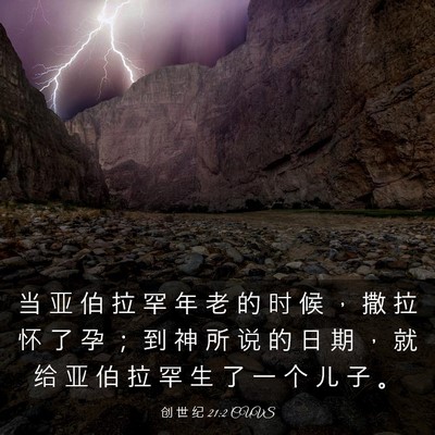 Picture 03 - 创 世 纪 21:2 CUVS - 当 亚 伯 拉 罕 年 老 的 时 候 ， 撒 - Bible Verse Picture
