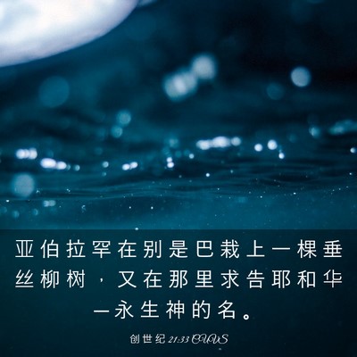 Picture 03 - 创 世 纪 21:33 CUVS - 亚 伯 拉 罕 在 别 是 巴 栽 上 一 棵 - Bible Verse Picture
