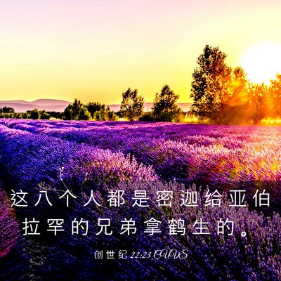 Picture 03 - 创 世 纪 22:23 CUVS - 这 八 个 人 都 是 密 迦 给 亚 伯 拉 - Bible Verse Picture