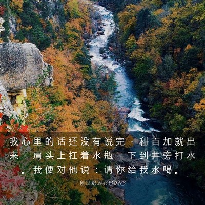 Picture 03 - 创 世 纪 24:45 CUVS - 我 心 里 的 话 还 没 有 说 完 ， 利 - Bible Verse Picture