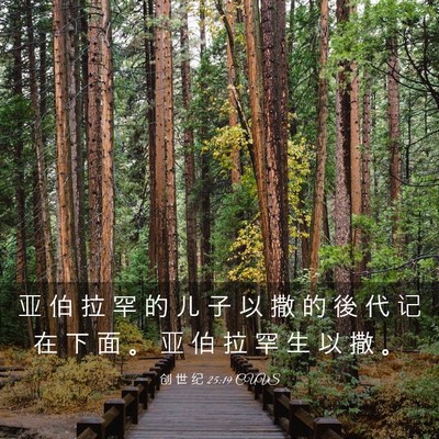 Picture 03 - 创 世 纪 25:19 CUVS - 亚 伯 拉 罕 的 儿 子 以 撒 的 後 代 - Bible Verse Picture